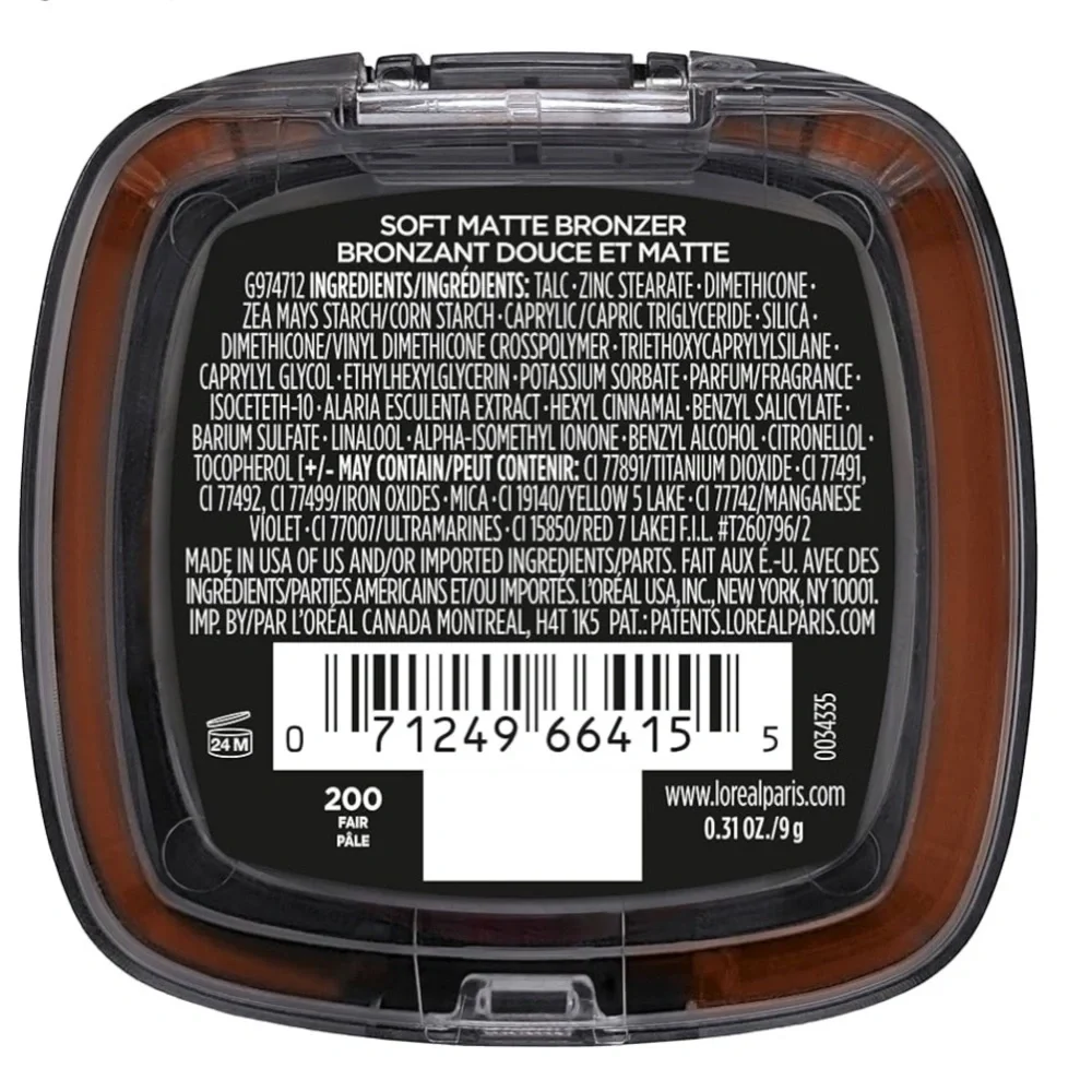 L'Oreal Paris Infallible 24H Fresh Wear Soft Matte Longwear Bronzer Fair, 0.31oz
